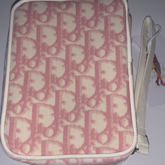 Christian Dior Trotter Pink and White Cosmetic Pouchette - Picture 5 of 6